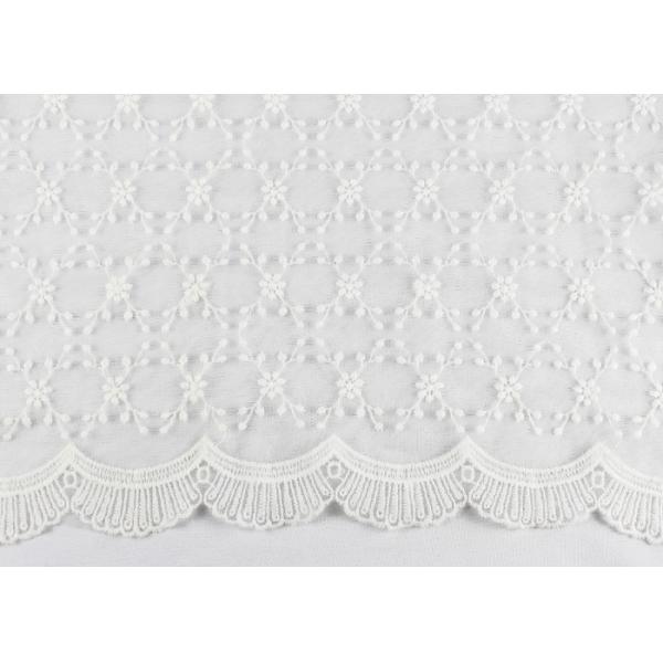 Красивая вышитая ткань шнурка края шнурка Скаллопед тканью для платьев цвета слоновой кости свадьбы