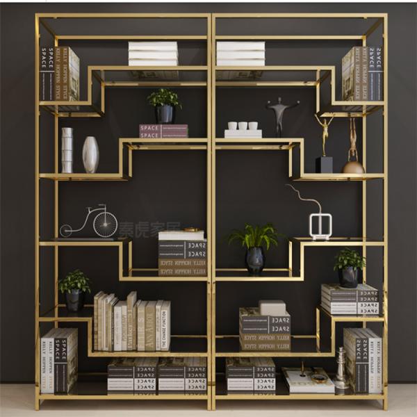 customized restaurant shelf luxury gold rectangular stainless steel red wine glass holder display Champagne wall rack