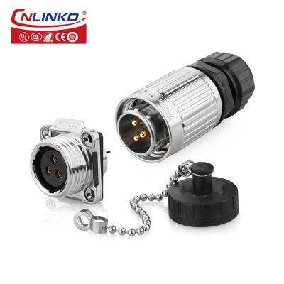110V electrical Plug Socket Waterproof Connector Power Cord 3 Pin Metal Screw Connector
