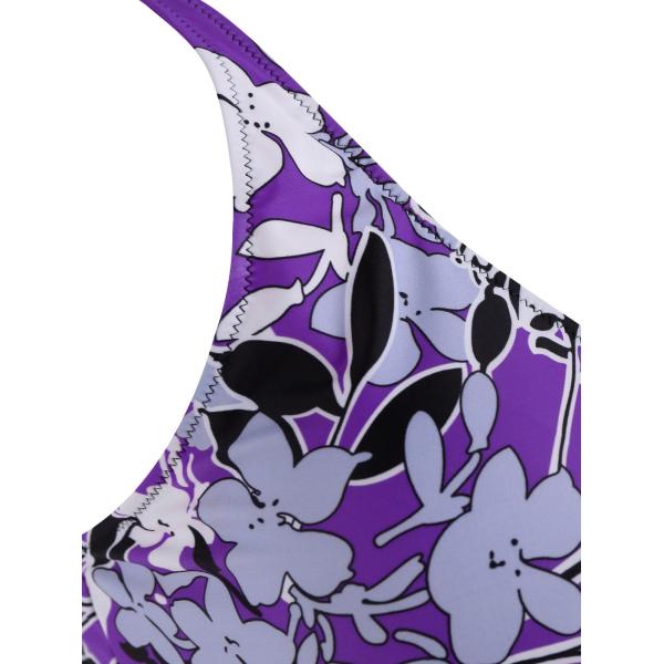 2018 New Plus Size One piece Swimsuit Floral Print Swimsuit Women Push up with