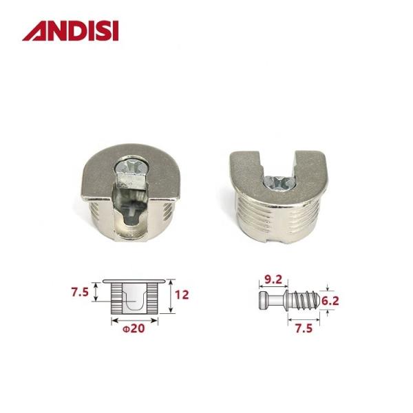 13mm Height Zinc Alloy Cabinet Connector Cam Lock Housing for Wood Joint Rafix Connector