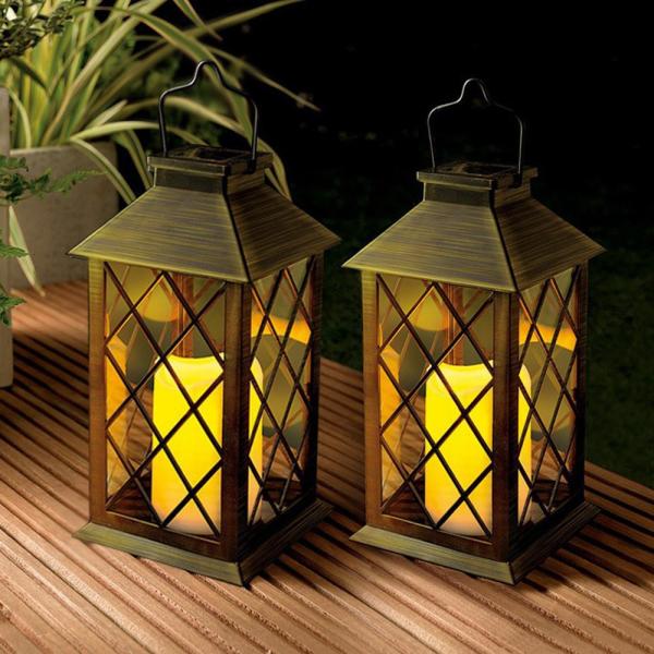 Wireless Outdoor Decorative Solar Lanterns IP44 0.06W Warm White