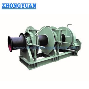 5–500 kN Electro-Hydraulic Double-Drum Mooring Winch with Single Warping End