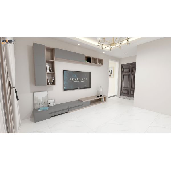 Modern Adjustable Height TV Cabinet with Customized Size and Eco Friendly Material