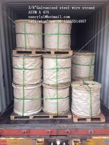 Multifunctional Galvanized Steel Wire Strand , 3 /8 Galvanized Aircraft Cable For Messenger