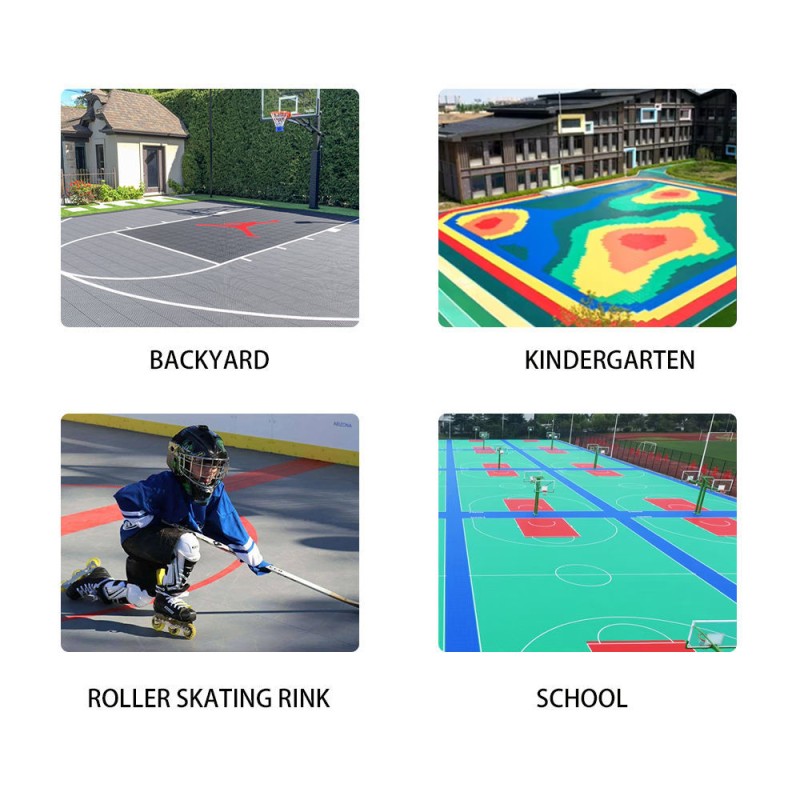 CE Certified UV Resistant Anti-slip Interlocking Artificial Grass Tile for Outdoor Sports Courts