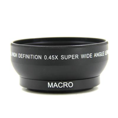Black 0.45X Full Frame Wide Angle Lens 180 Degree For Sony Conversion Lens