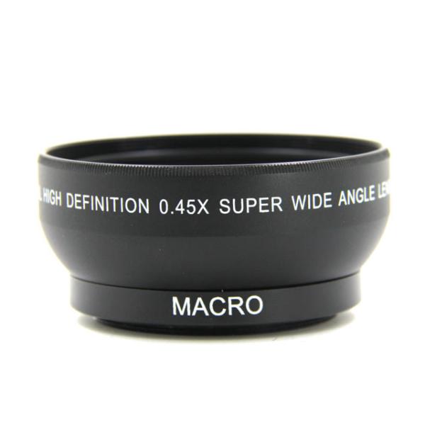 Black 0.45X Full Frame Wide Angle Lens 180 Degree For Sony Conversion Lens