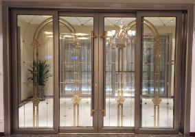 O vidro Leaded da porta decorativa para portas deslizantes exportou americano e Canadá