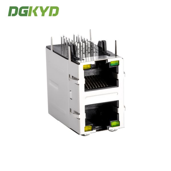 Dual Deck RJ45 Connector with 1000base Transformer and Cat6 Performance for Ethernet Networks