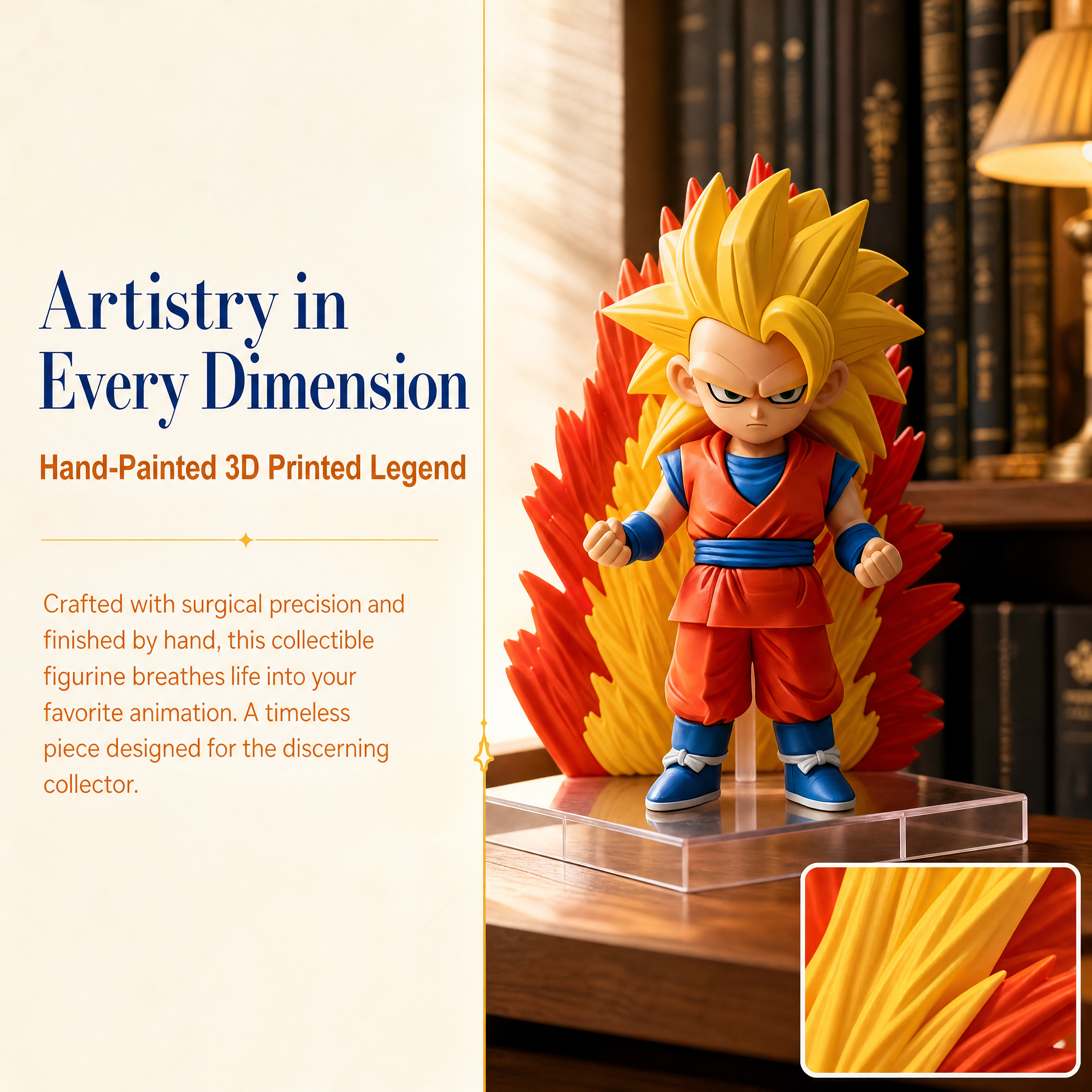 Color Customization 3d Print Art Toy Q Version Saiyan 3 Goku Model Kit