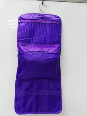 Purple Non Woven Fabric  Electronics Organizer Travel Case With Three Layer