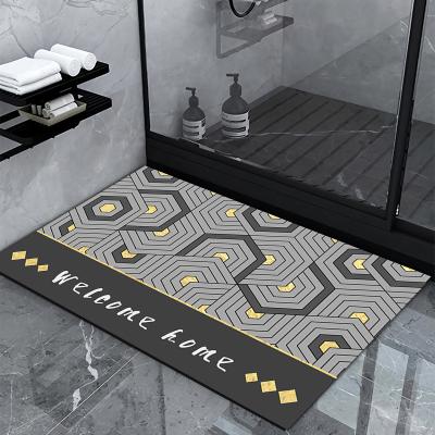 Mat Bathroom Waterproof Carpet absorvente europeu norte