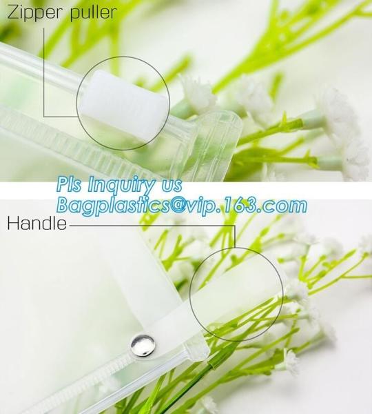 slider Zip lockk pvc travel cosmetic bag, Cartoon Kid Handbag Pu Cheaper Plastic Zipper Slider Clear Pvc Bag, slider zippe