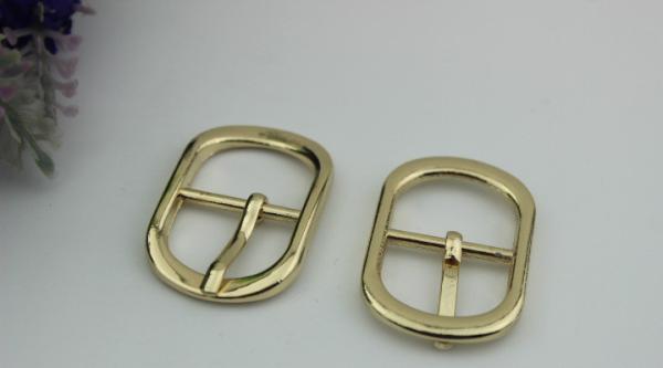 Fashion popular hardware accessories 20 mm zinc alloy gold oval pin buckle for shoes clothing hardware accessories