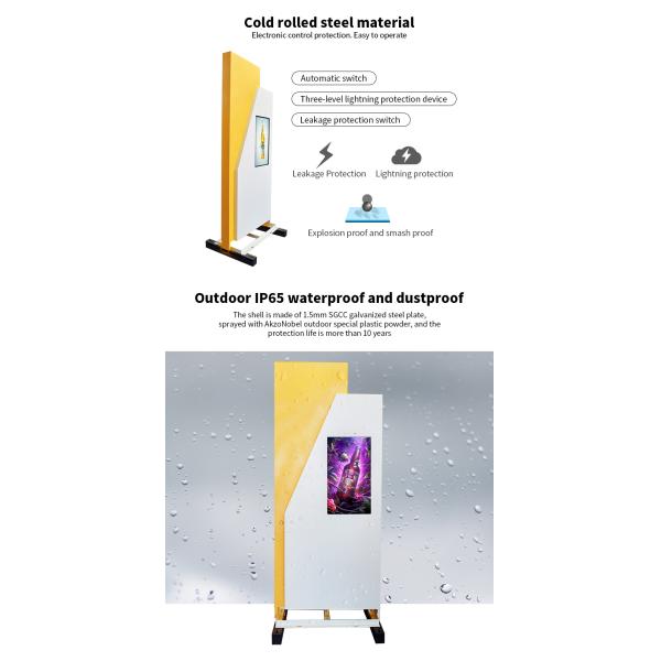 Пол Signage Wifi цифров стоя на открытом воздухе дисплей касания IPS