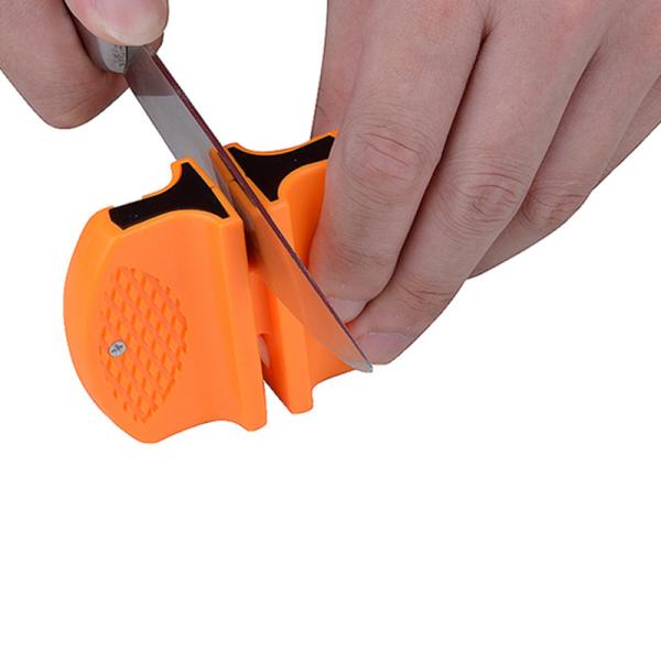 Sport Outdoor Knife Sharpener Yellow ABS Ceramic Tungsten Steel Knife Sharpener