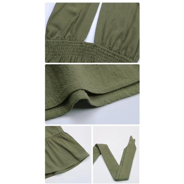 Backless Sexy Summer Dresses Solid Color Ruffle Cross Haltercasual Tiered Dress