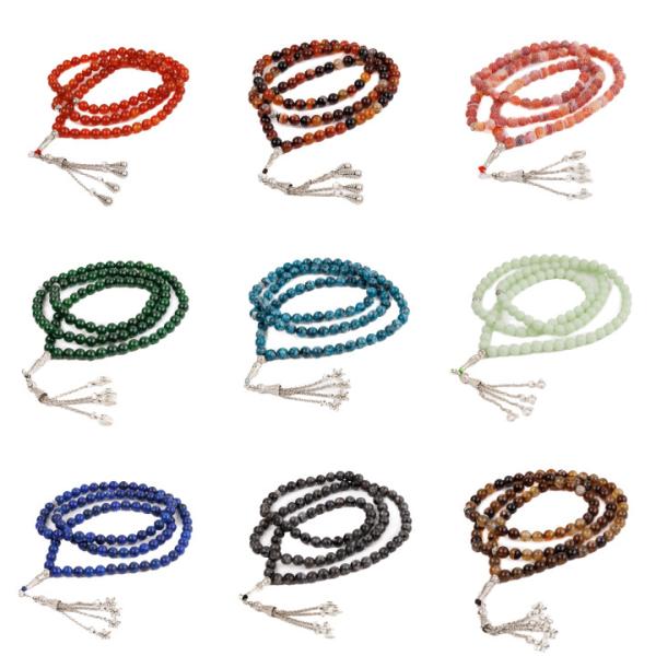 33 Natural Stone Beads Prayer Tasbih Spacer Muslim Crystal Tasbeeh For Rosary Necklace Bracelet