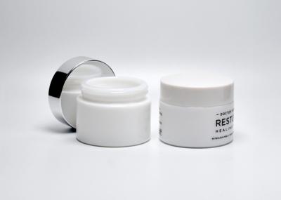 Sustainable 50ml Opal Glass Cosmetic Jars Round White Glass Face Cream Jar Packaging, Primary Medical Skincare Jars