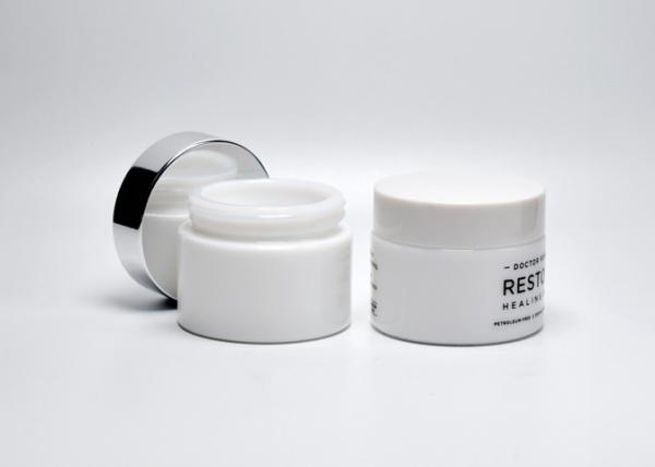 Sustainable 50ml Opal Glass Cosmetic Jars Round White Glass Face Cream Jar Packaging, Primary Medical Skincare Jars