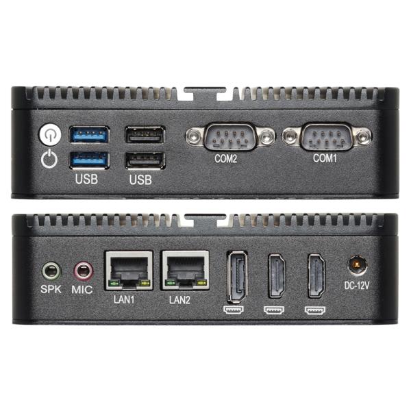 Procesador Intel N100 con doble LAN, doble COM y triple pantalla PC industrial