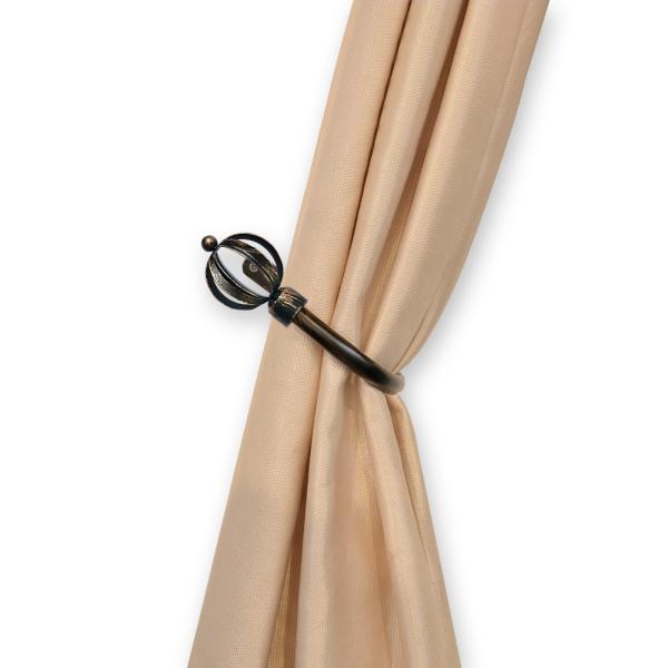 Single Metal Bracket Curtain Pole Sets 28mm Brass Pineapple Rod Brackets