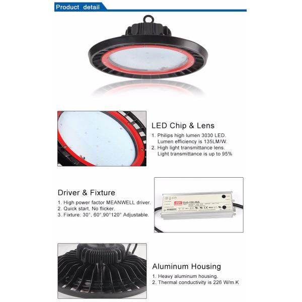 Cree Round Warehouse High Bay Lighting 400w 135 Lumen / W No Pollution