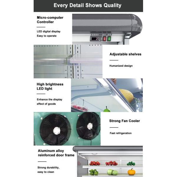 Вентиляторная система охлаждения температуры чистосердечного холодильника дисплея Multideck овоща одиночная