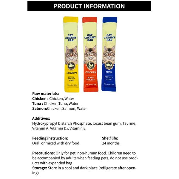 Pet Supplies Fresh Three Flavors Cat Strips Pet Food Snacks for Promoting Canned Food