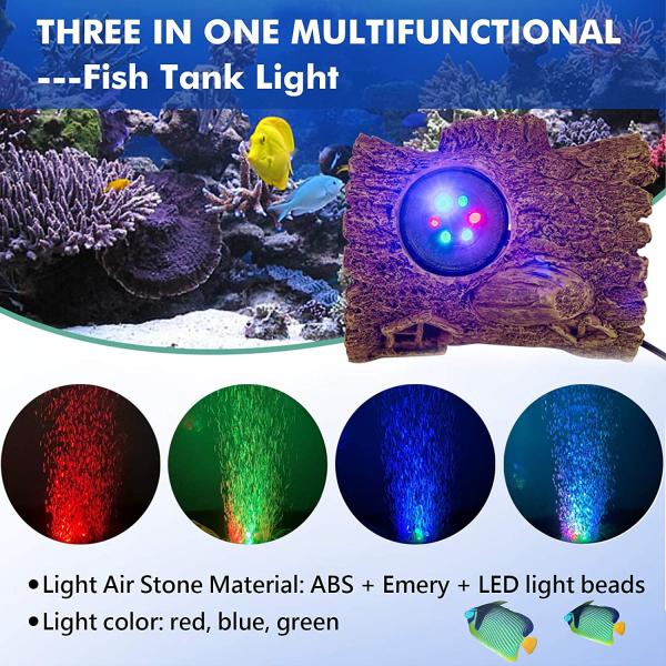 9.5FT Cord Aquarium Air Stone 1.2W Ornament Natural Landscaping