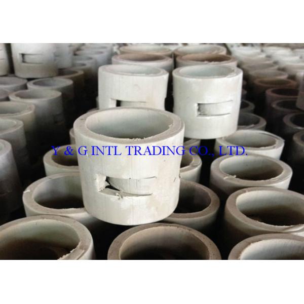 Heat Endurance Ceramic Random Packing , Ceramic Pall ring For High Pressure Towers