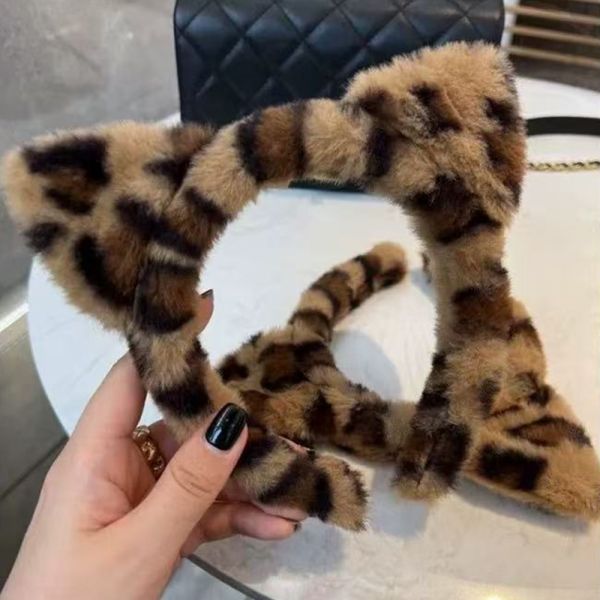 Retro Plush Leopard Print Headband