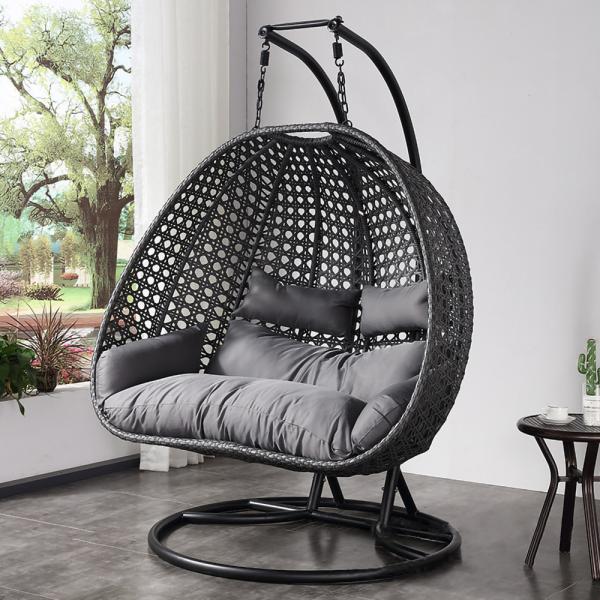 Modern Rattan Hanging Egg Chair With Stand The Perfect Addition to Your Outdoor Oasis