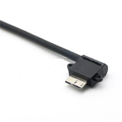 Micro o direito de carregamento do cotovelo do micro do cabo 0.25m de B USB 3,0 curvou-se