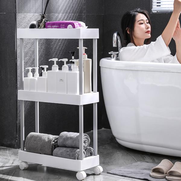 Supermarket PP Aluminum Plastic Rolling Shelves Plastic Organizer Shelf