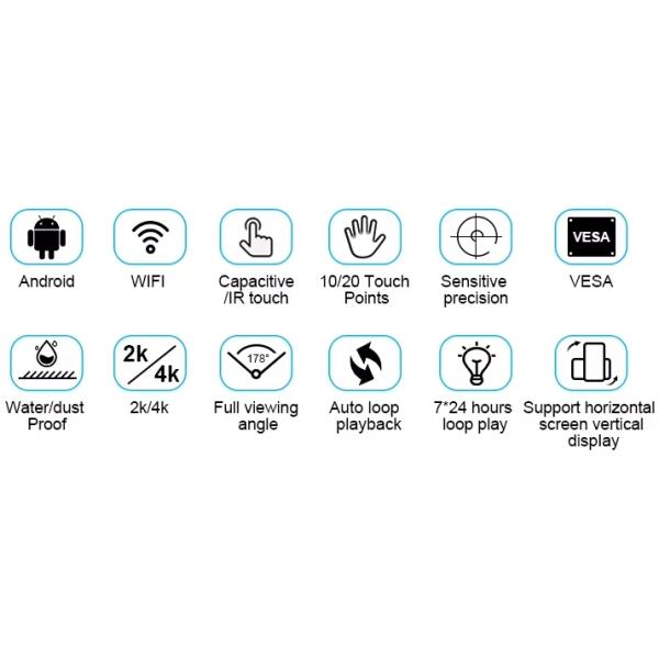 27inch Embedded Touch Monitor PC PCAP Touch Tempered Glass Android Module Web Panel JLD-TPC-270