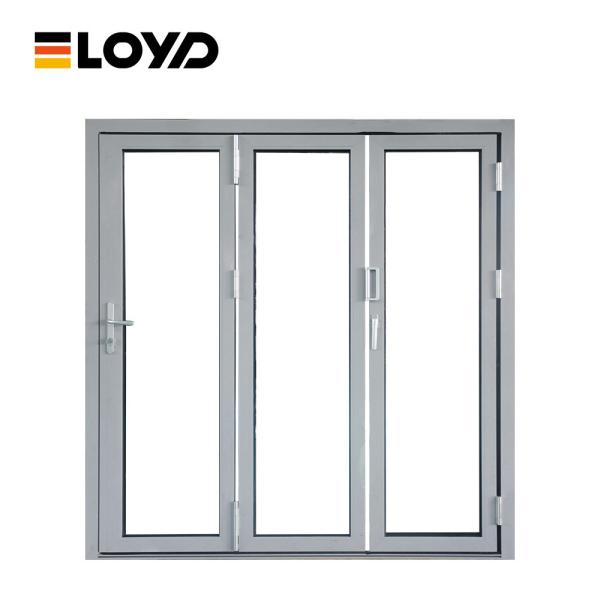 96x80 Accordion Glass Sliding Doors Aluminum Stacking Doors Left Out Swing