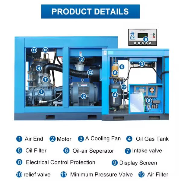 11KW 8bar Kaishan BK11-8G Direct Driven Electric Stationary Screw Air gas Compressor
