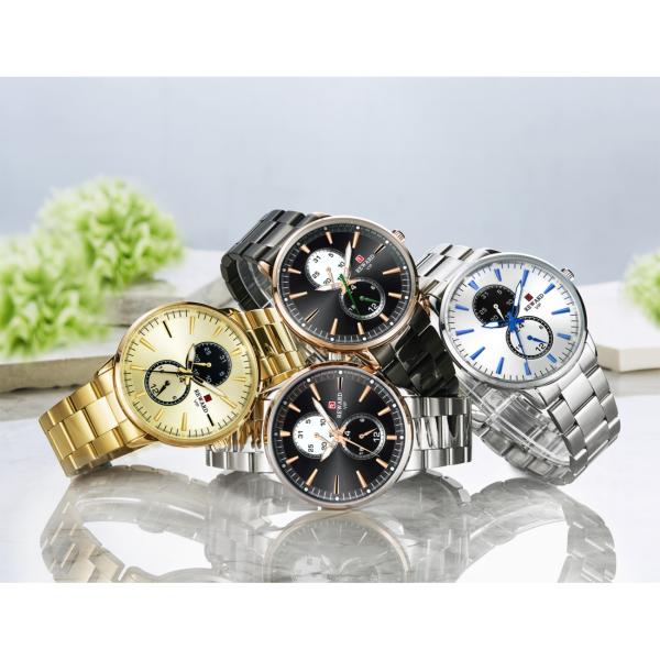 PVD Coating Color Mens Stainless Steel Chronograph Watches , Metal Mens Watches