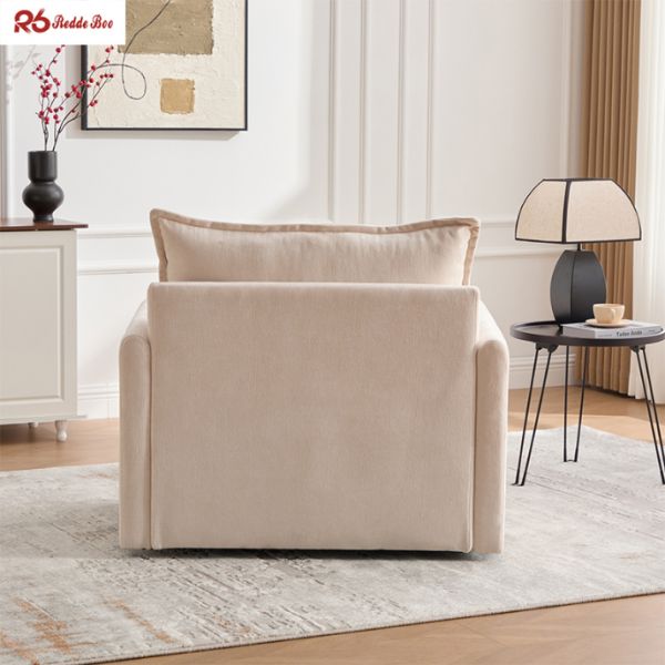 Apartment Swivel Upholstered Sectional Linen Fabric Sofa Single Seat Furniture