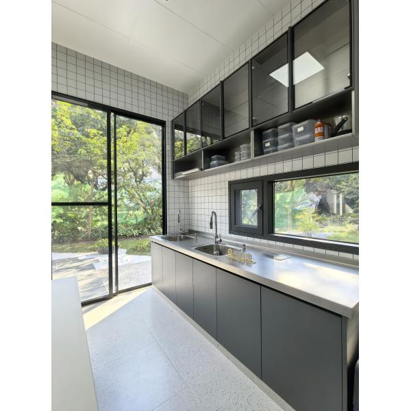 Commercial Dark Gray Stainless Steel Kitchen Cabinet with Island
