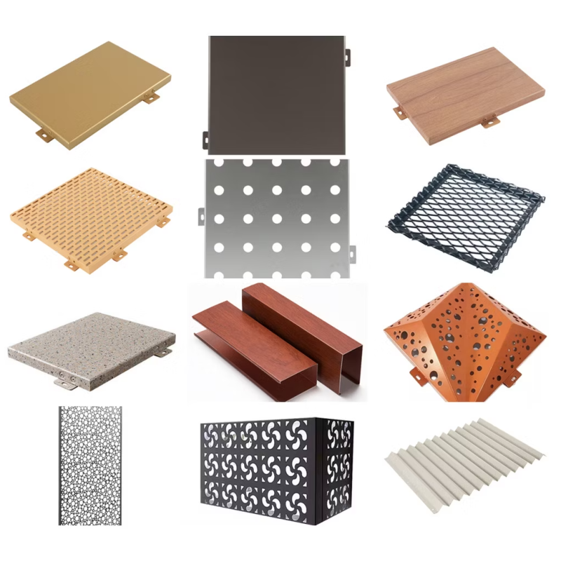 2.5mm Light Weight  Building Material Pvdf perforate Aluminum Facade Cladding Veneer Modern Decorative Exterior Paint 3D Curtain Wall Panel