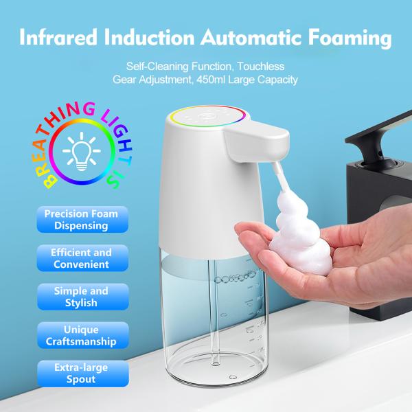 Commercial Plastic Foam Soap Dispenser 450ML Capacity For Home And Hotel Bathroom