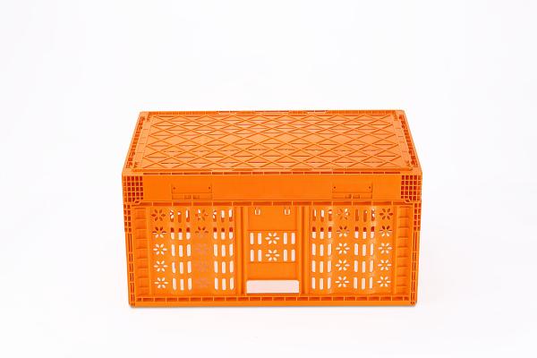 Foldable Vented Basket Food Grade Plastic Collapsible Crate for Stackable Logistics