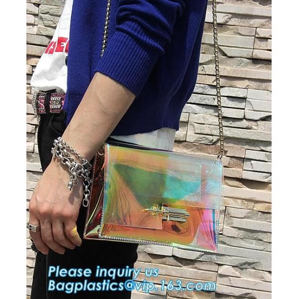 Beach Clear PVC Shoulder Bag DIY Transparent Clutch Tote Bag, candy jelly bag transparent clear pvc handbag shoulder cro