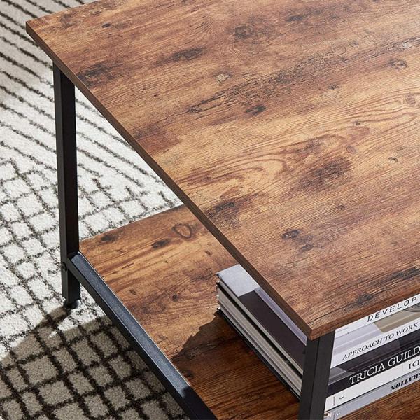 Modern MDF Wood Rectangle Metal Coffee Table For Living Room