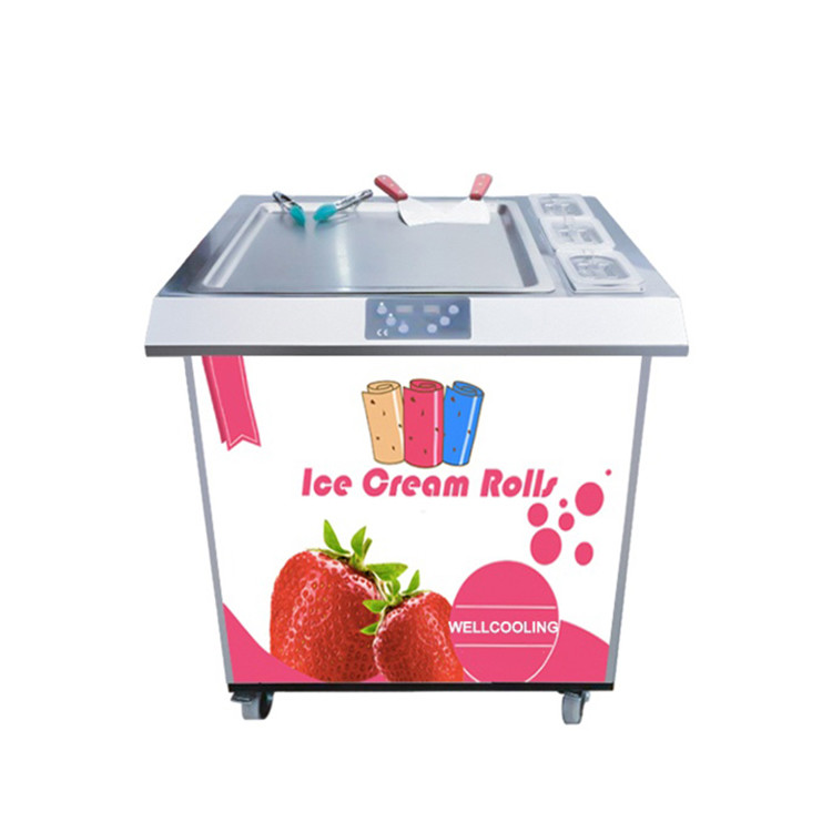 Commercial Type Square Pan Roll Yogurt Machine / Fried Ice Cream Roll Machine