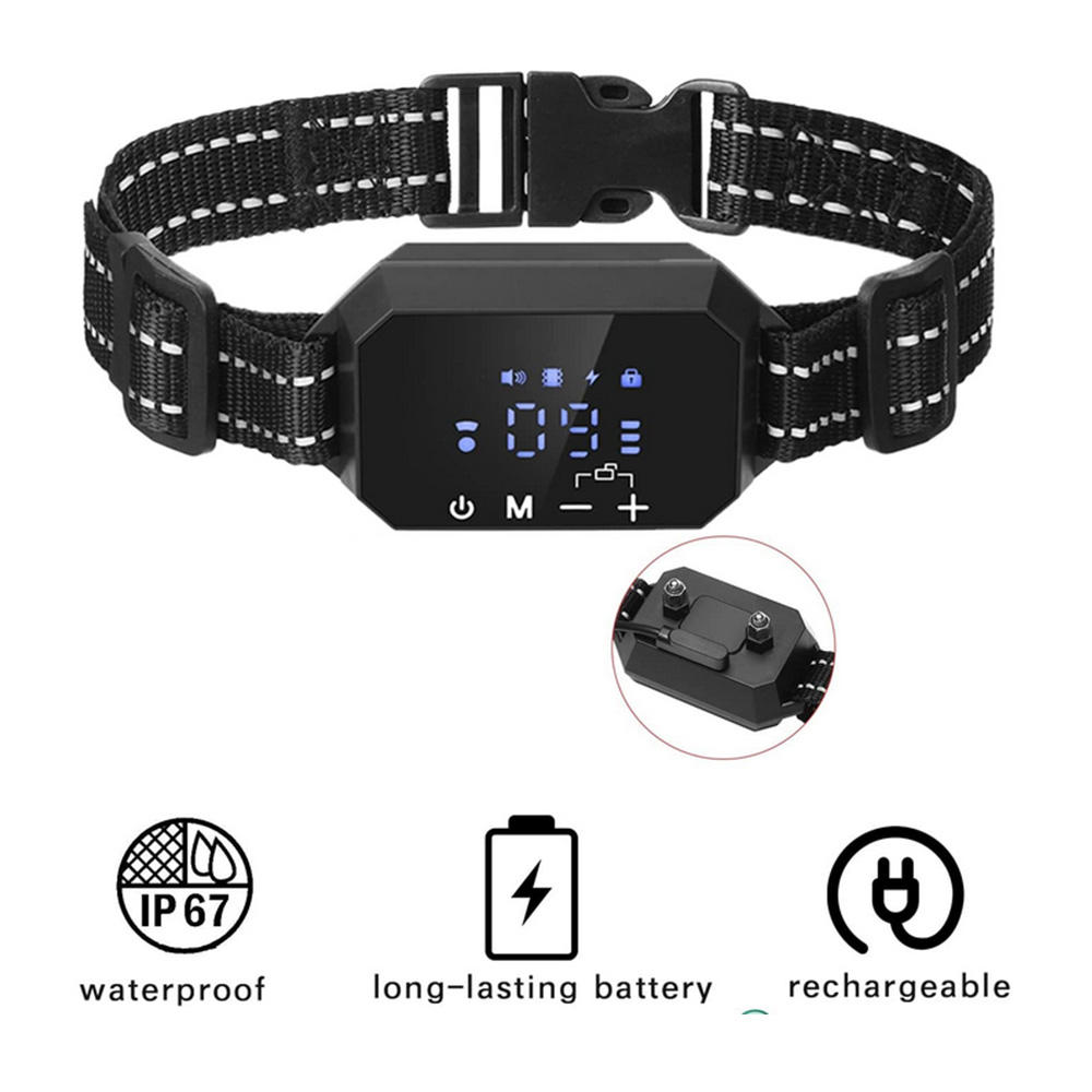 Portable Smart GPS Wireless Dog Fence System IP67 Waterproof Rechargeable Eco-Friendly Nylon Training Shock Collar Adjustable