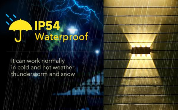 100lm UP Down Solar Outside Wall Lights Wall Mounting Colorful With Lithium Battery